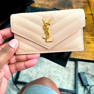 Saint Laurent coin purse pale pink